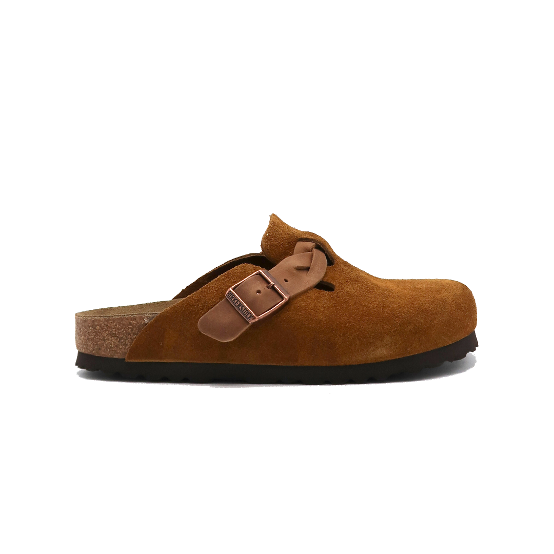 Birkenstock Boston Braided Suede Leather Mink