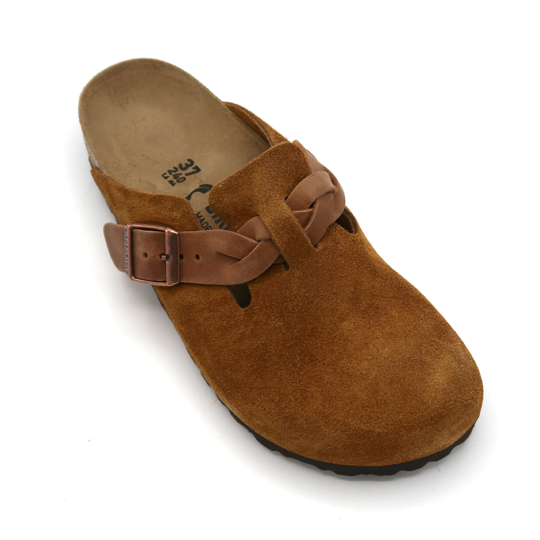 Birkenstock Boston Braided Suede Leather Mink