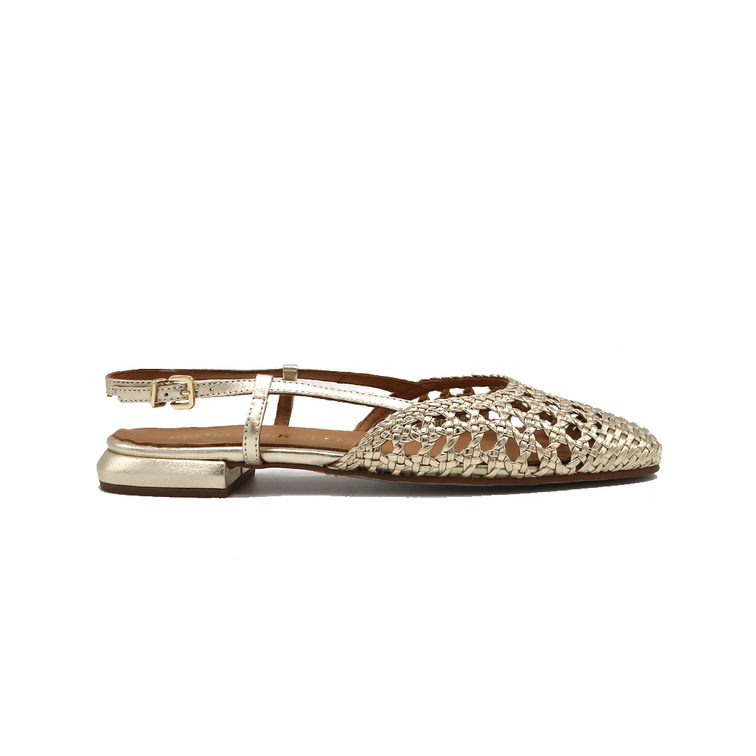 Pedro Miralles slingback trenzado platino