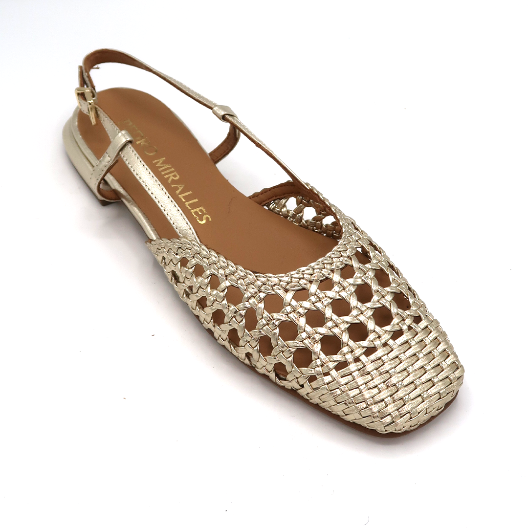 Pedro Miralles slingback trenzado platino
