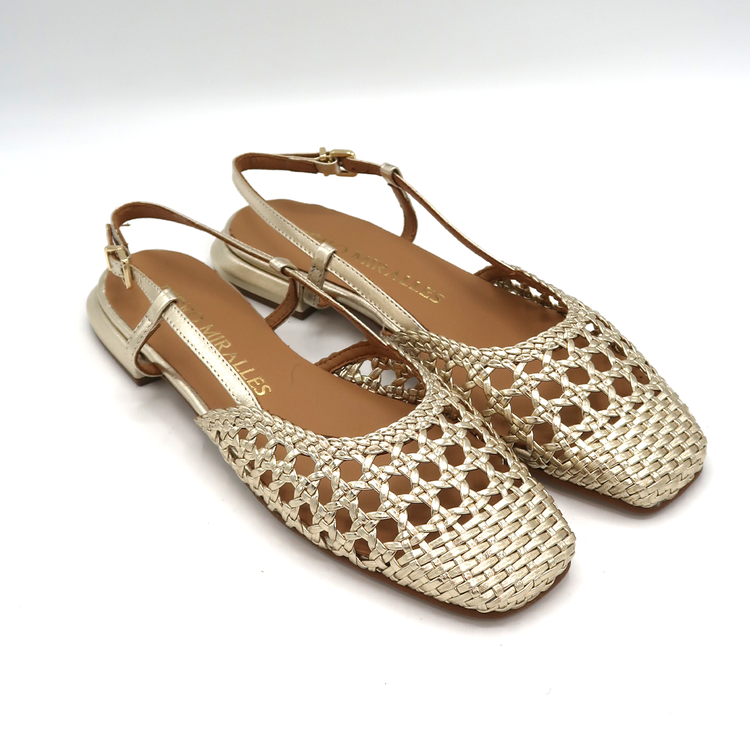 Pedro Miralles slingback trenzado platino