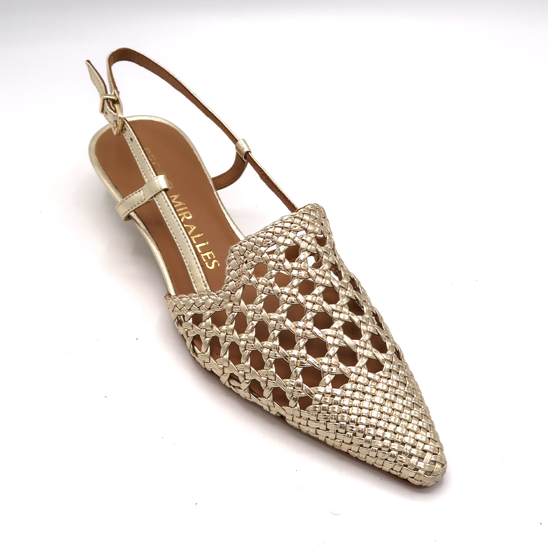 Pedro Miralles slingback trenzado platino