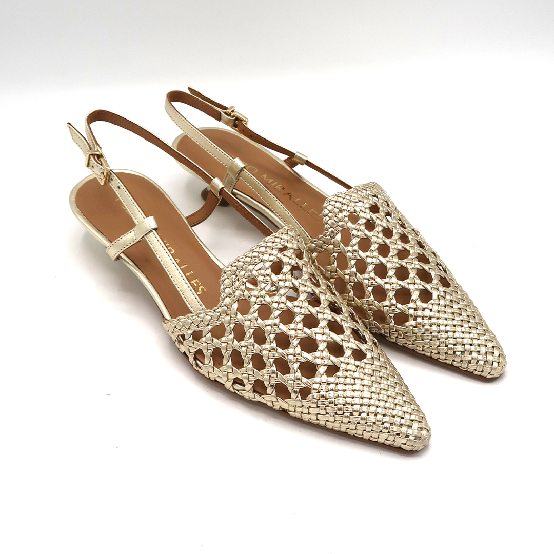 Pedro Miralles slingback trenzado platino