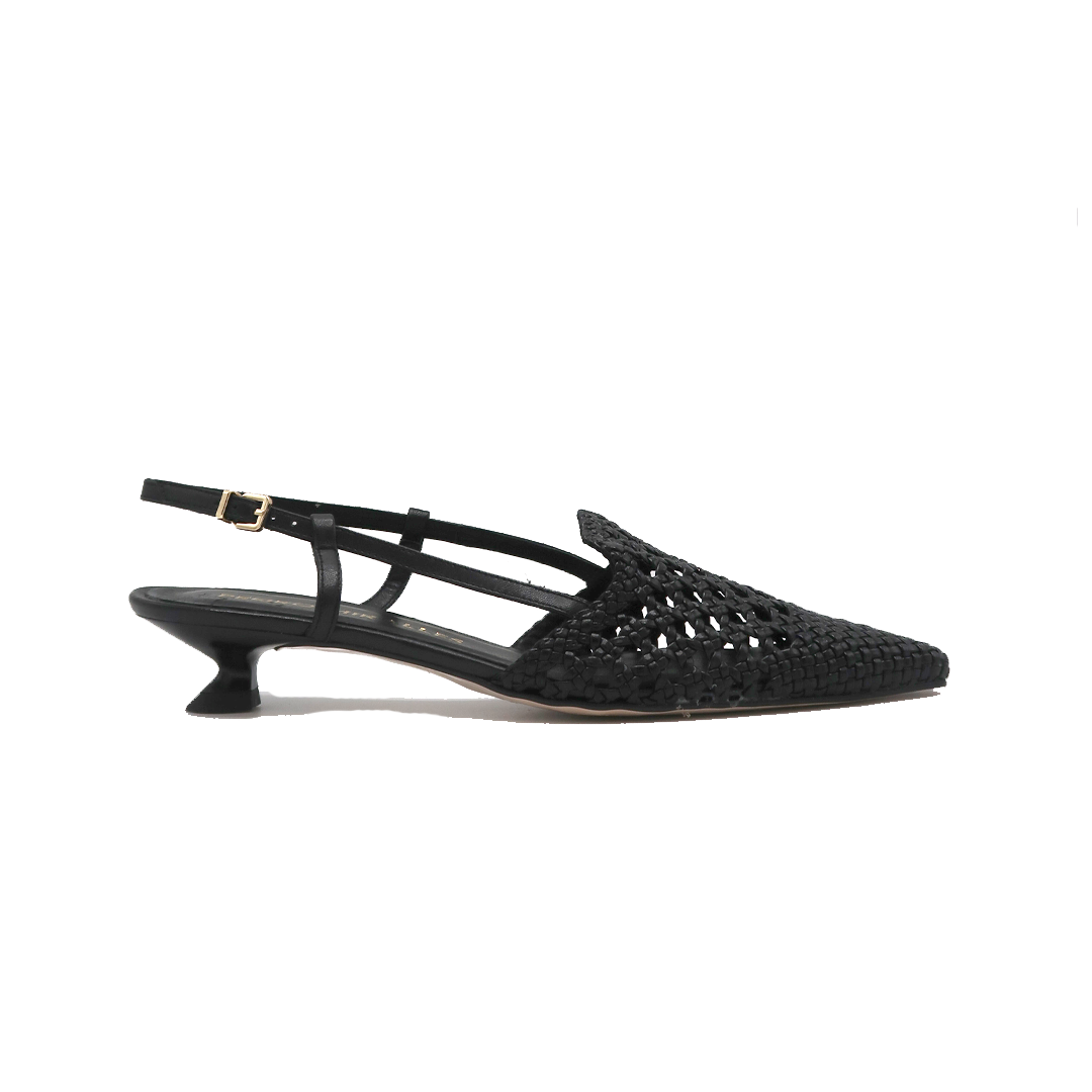Pedro Miralles slingback trenzado negro