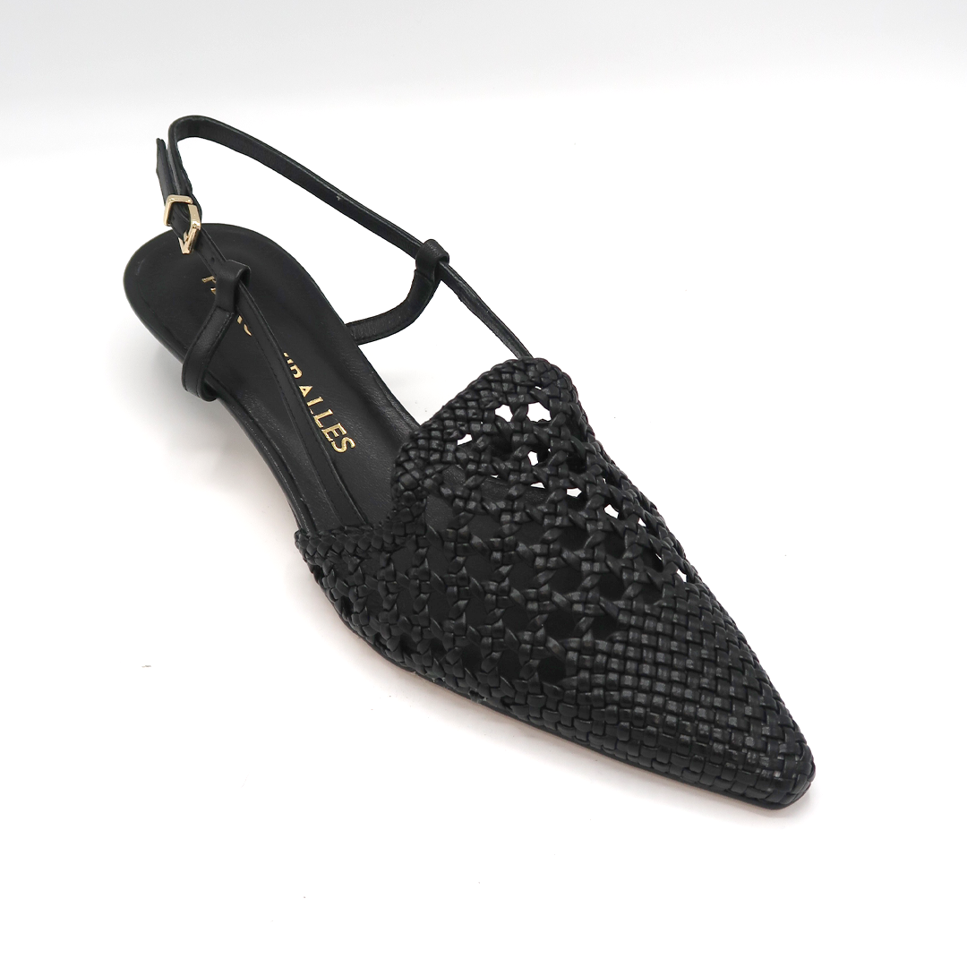 Pedro Miralles slingback trenzado negro