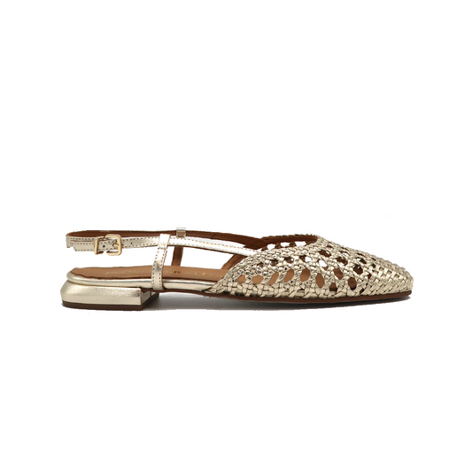 Pedro Miralles slingback trenzado platino