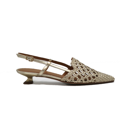 Pedro Miralles slingback trenzado platino